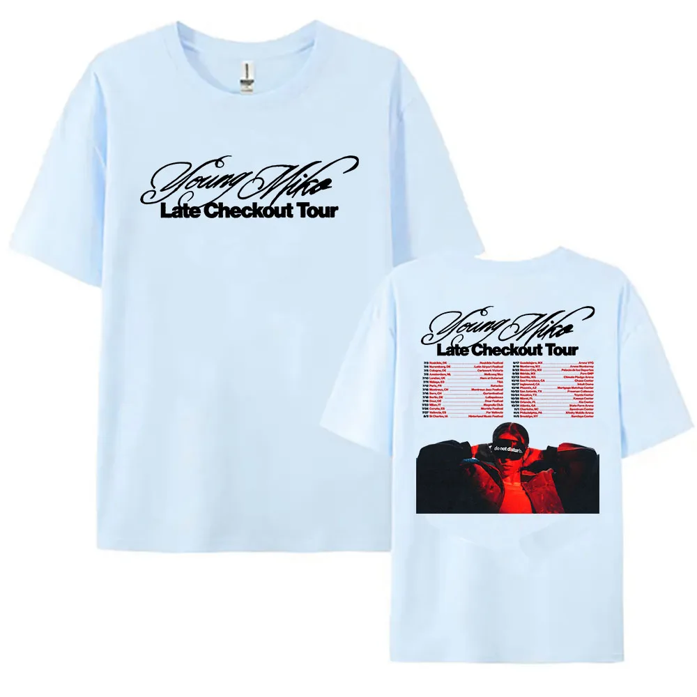 Young Miko Late Checkout Tour 2026 T-Shirt Unisex Streetwear Baumwolle Kurzarm Lockeres T-Shirt Sänger-Design Grafik-Merch Damen – Detail 3