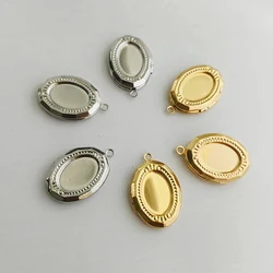 Wholesale 20pc DIY Oval Photo Frame Copper Charms Locket Pendant Jewelry Necklace Making Family Memories Gift Men Women