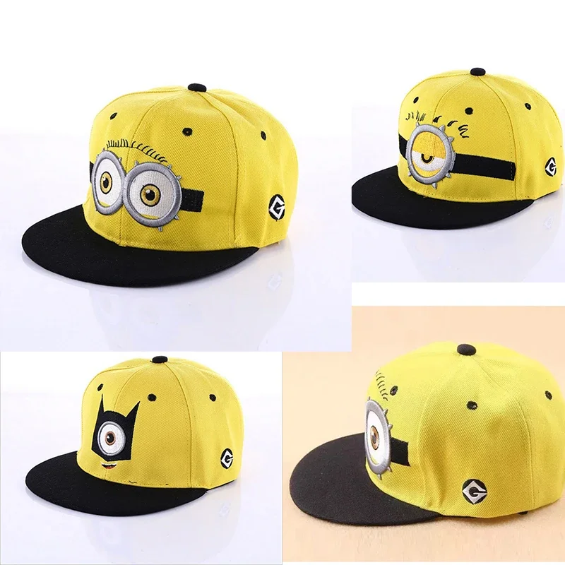 Despicable Me Minions Baseball Cap Cartoon Embroidery Washed Denim Baseball Cap for Men Women Casual Sun Protection Couple Hat