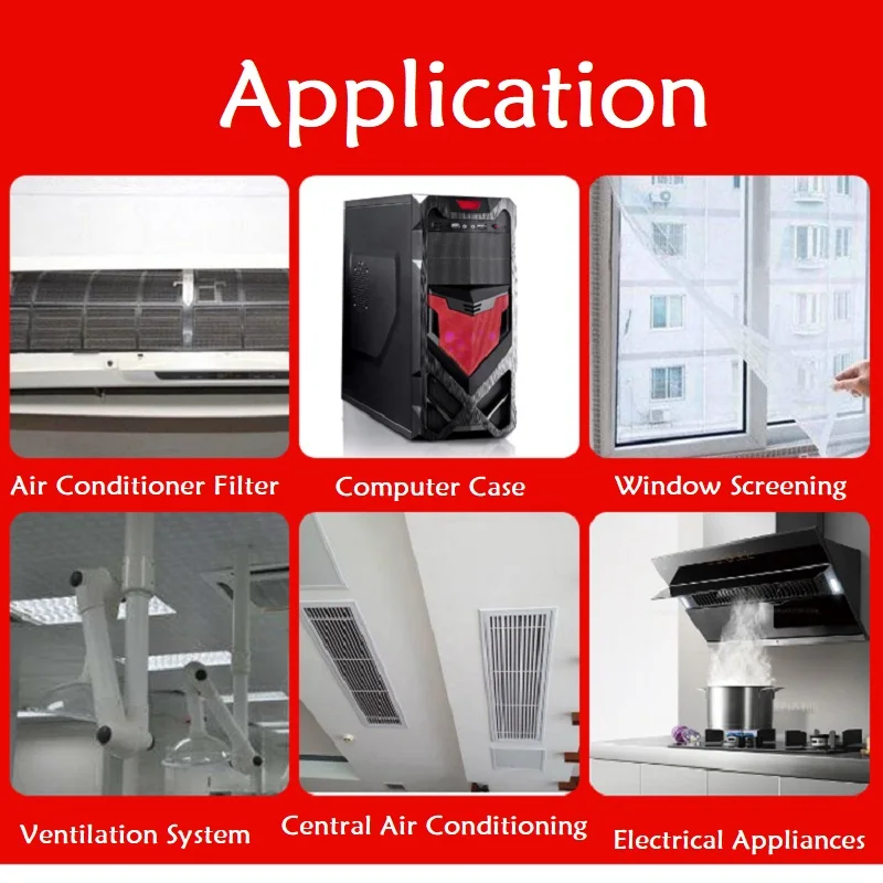 Condizionatore d'aria a rete densa Rete antipolvere Filtro aria condizionata Rete Filtraggio polvere Tubo di sfiato Custodia per computer Host Air Vent