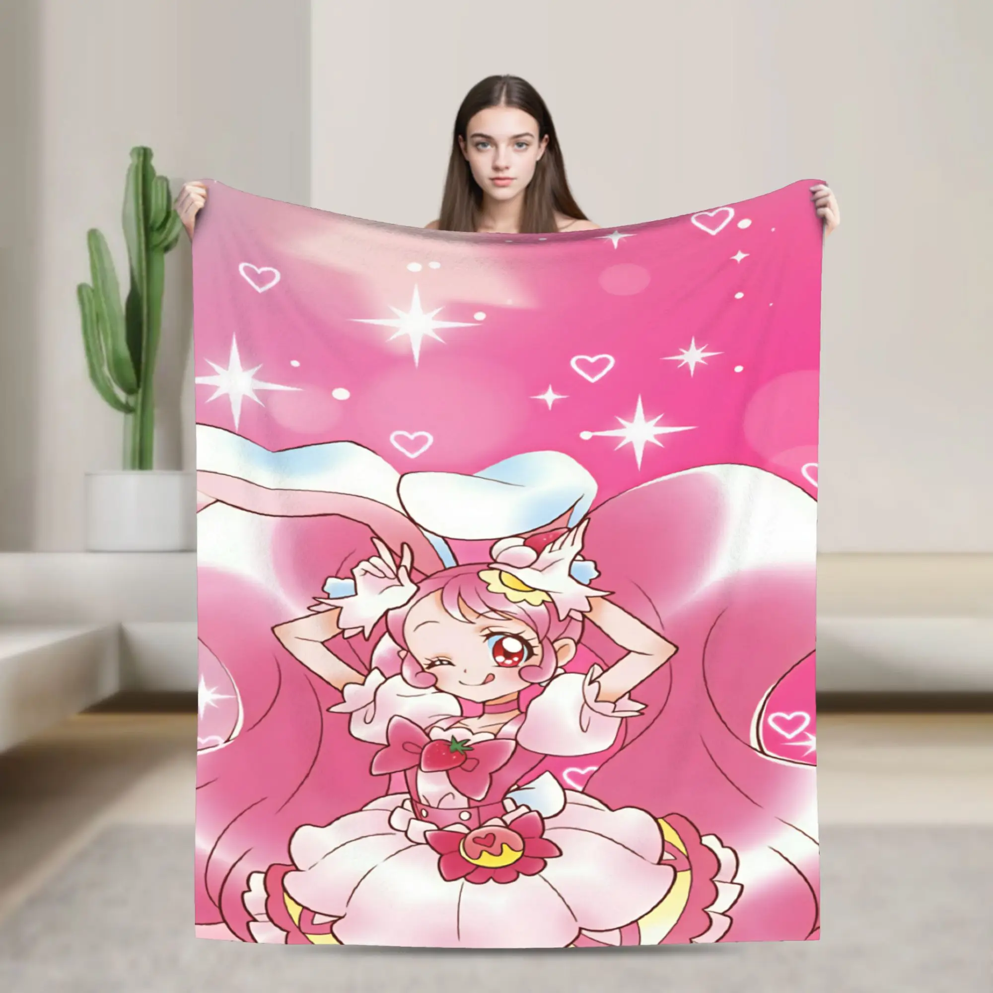 Pretty Cure  Warm Blanket  Decorative Plush Throw Blanket Print Couch Chair Flannel Bedspread Sofa Bed Cover