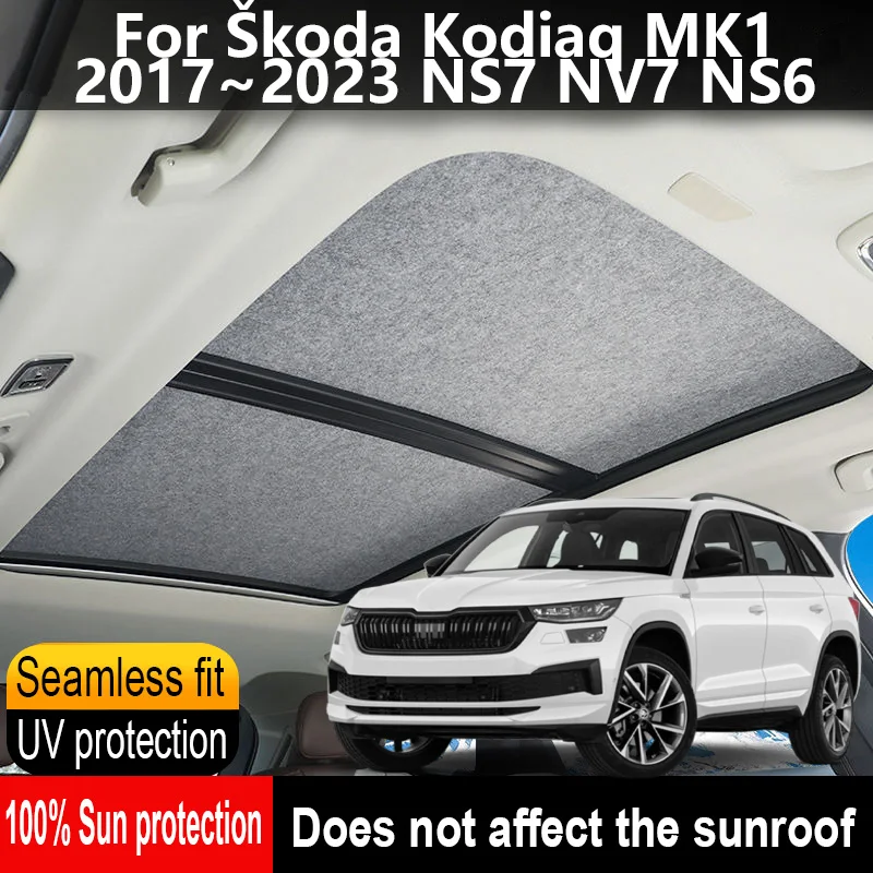 

Car Sunroof Insulation Roof Visor For Škoda Kodiaq 2017~2023 2022 21 MK1 Anti-UV Electrostatic Adsorption Sky Curtain Sunshade