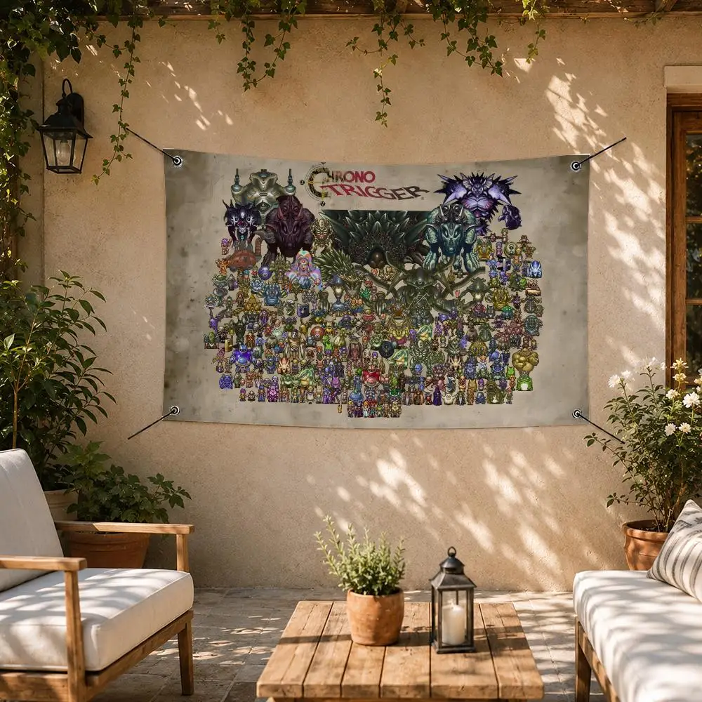 Epic Game Chrono Trigger Flags Room Bedroom Home Outdoor Wall Hanging Concert Printed Background Decoration Art Banne