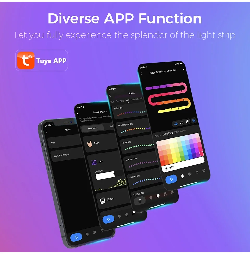 Tuya Wifi Dapat Diredupkan RGBIC Lampu Lantai Sudut 108Cm Berdiri Aplikasi Pintar Lampu Suasana Hati LED untuk Kamar Tidur Dekorasi Rumah Nordik Pencahayaan Interior