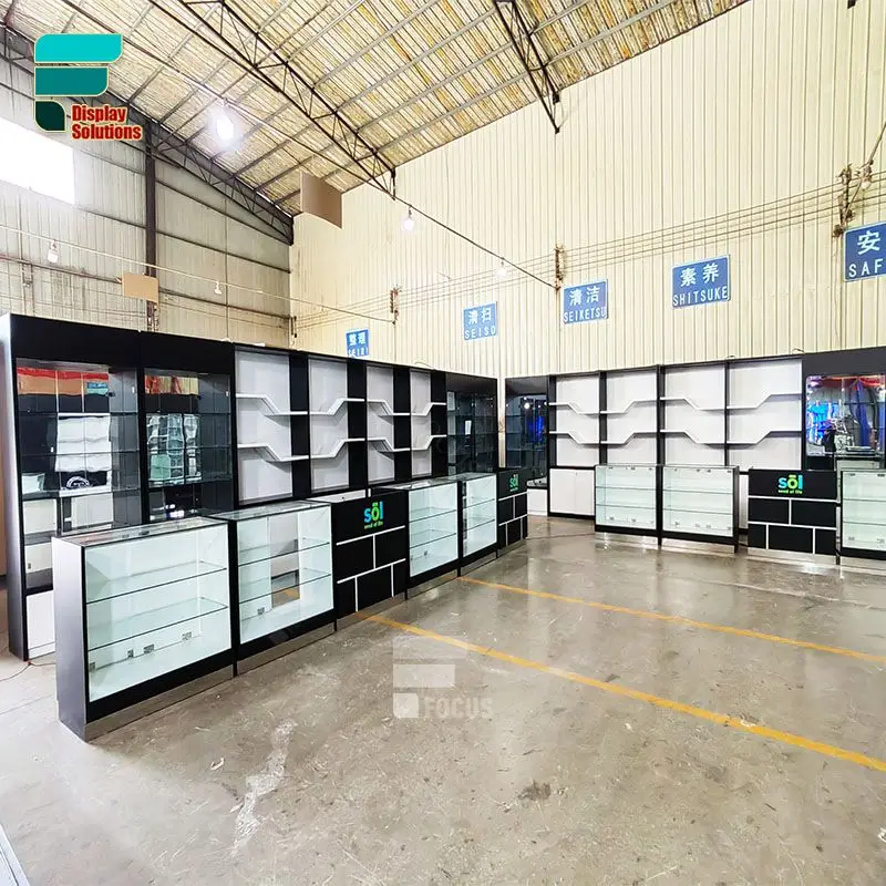 (customized)Retail Display Cabinets Glass Display Shelf Fixture Pharmacy Dispensary Layout Design Shop Display Furniture