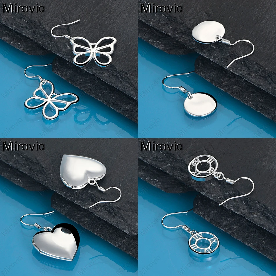 

Miravia 925 Sterling Silver Smooth Round Earrings Women's Versatile Unique Engagement Wedding Jewelry