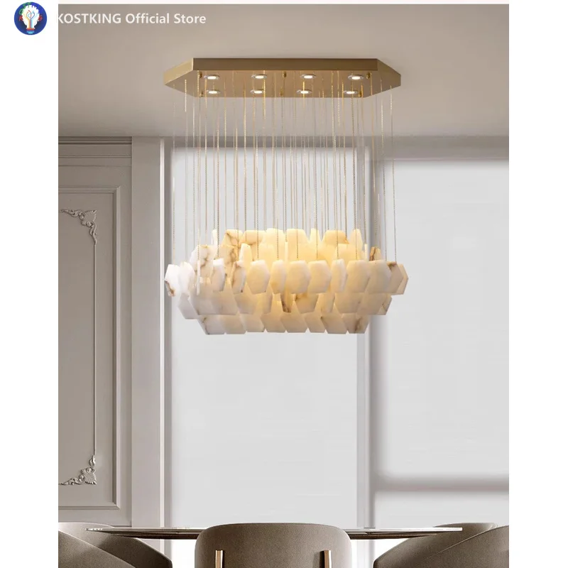 Art Design Marble Chandelier Modern Dining Lighting Ac 110V 220V Gold Living Room Decoration Led Lamp  Customized