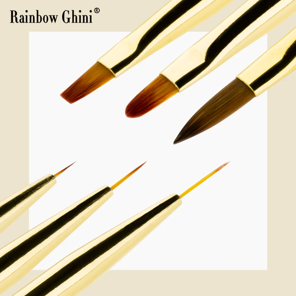 RG 3 قطعة مزدوجة نهاية البلاستيك مقبض رسمت فرشاة دائم مرنة مسمار الفن لتقوم بها بنفسك تشكيل فرشاة متعددة الوظائف مسمار الجمال أداة