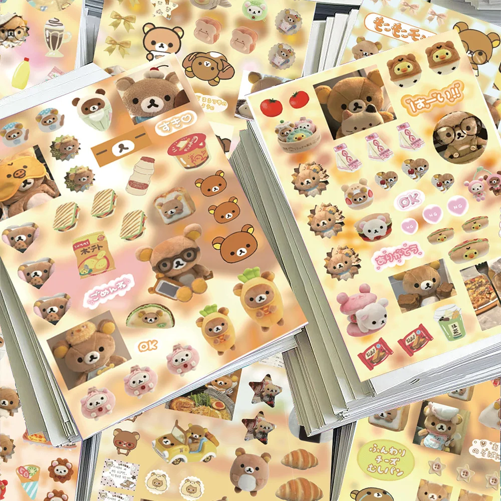 8 Stück Cartoon Niedliche Rilakkuma-Aufkleber DIY Cut Membrane Hand Account Dekorationsaufkleber Kindergeschenk Aufkleber Spielzeug