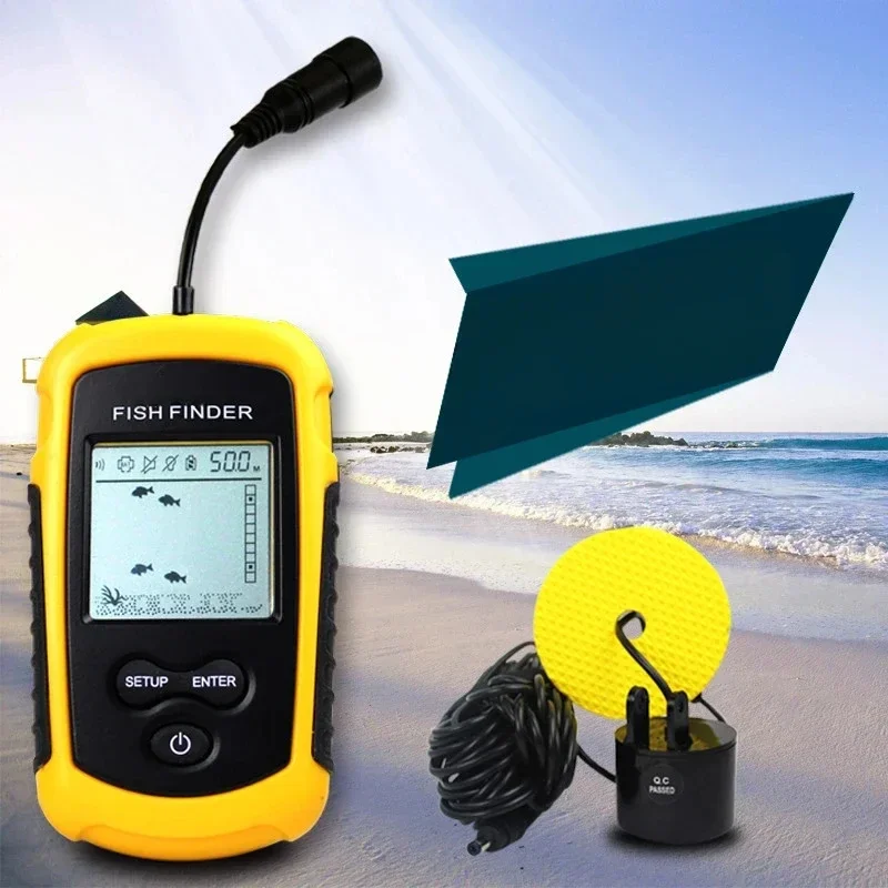 

100m depth range Portable Transducer Lucky fish finder sonar FF1108-1 echo sounder for fishing