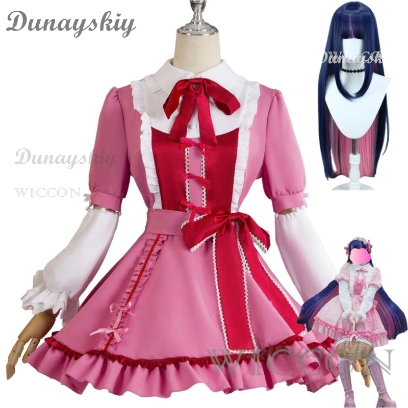 Anime Panty En Kous Met Garterbelt Kous Anarchie Cosplay Kostuum Pruik Roze Lolita Jurk Vrouw Sexy Kawaii Halloween Pak