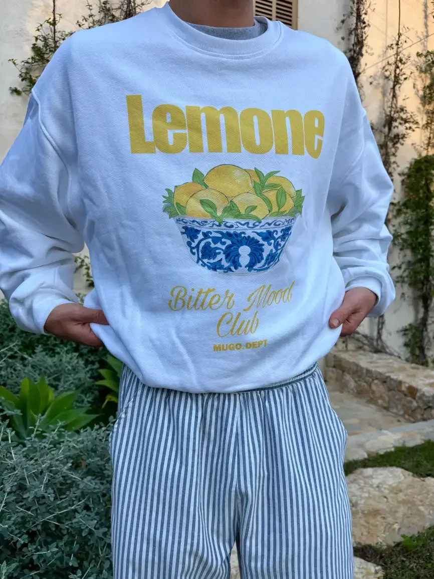 Harajuku Lemon Crewneck Graphic T Shirts Casual Streetwear High Quality Oversized Y2k Tops Long Sleeves Clothes Men Clothing