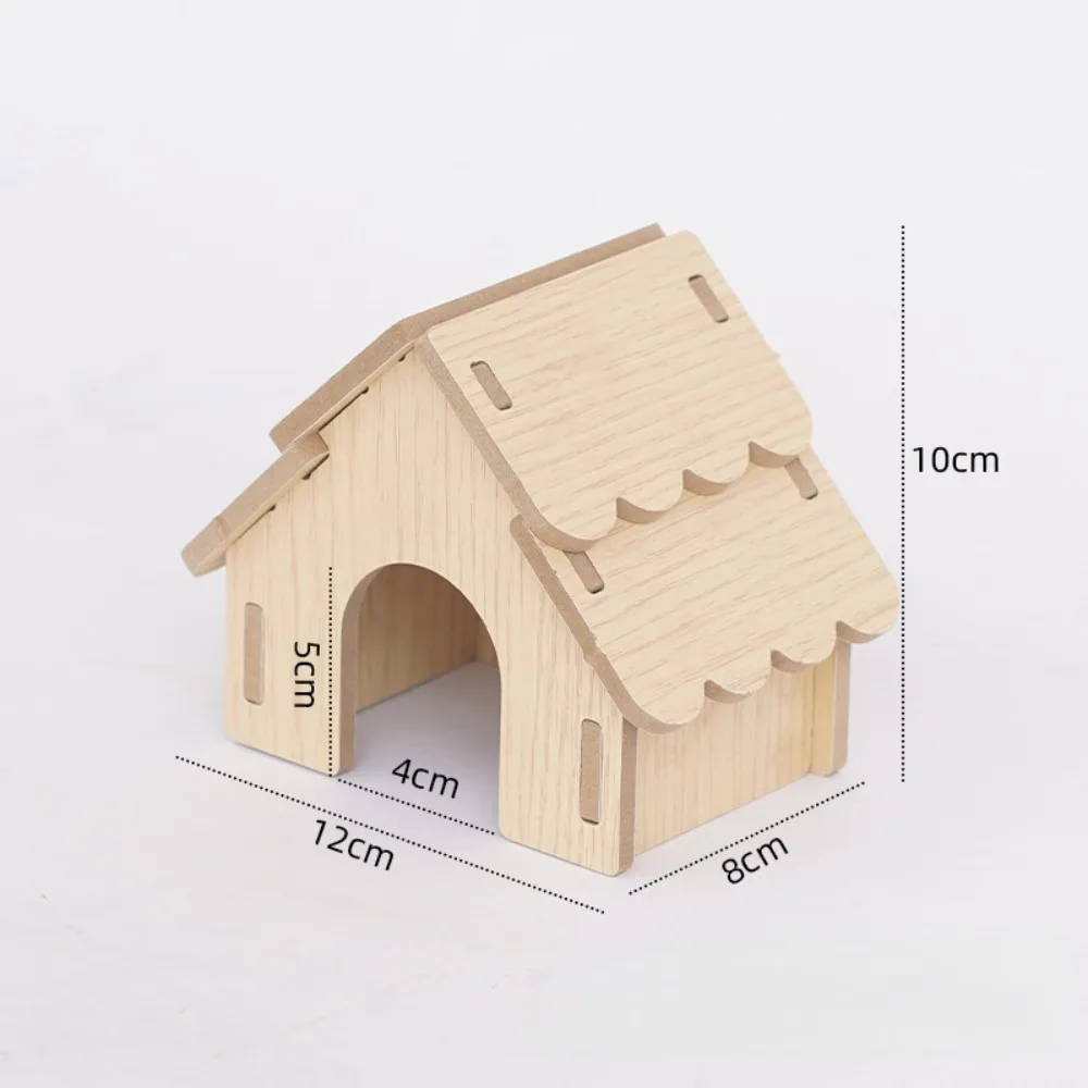 Nueva Casa de Madera Natural para Hámster, Juguete Duradero para Escalar, Villa Escondite para Hámster, Decoración de Jaula DIY a Prueba de Mordidas para Chinchilla
