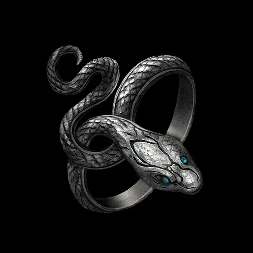 European and American Gothic Hip Hop Men and Women's Dark Souls Greedy Snake Ring Retro Minority Temperament Joint Ring Gifts