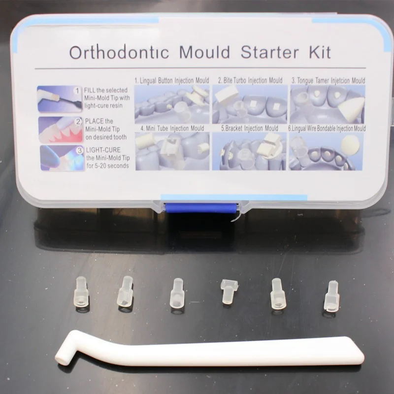 1~10Set Dentals Orthodontic Mould Starter Kit Injection Moulds Mini Forming Mold Lingual Button Bite Turbo Dentistry Accessories