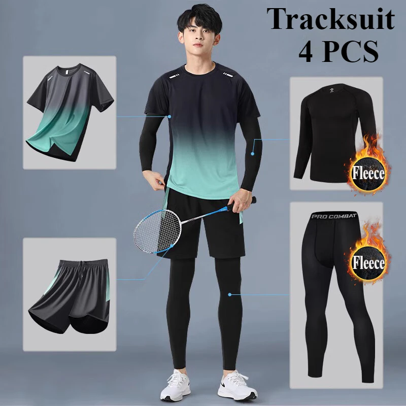 

2025 Gym Clothing Men's Running Sets Marathon Running Breathable Sports Suit Quick Dry Training Basketball Tracksuit Men