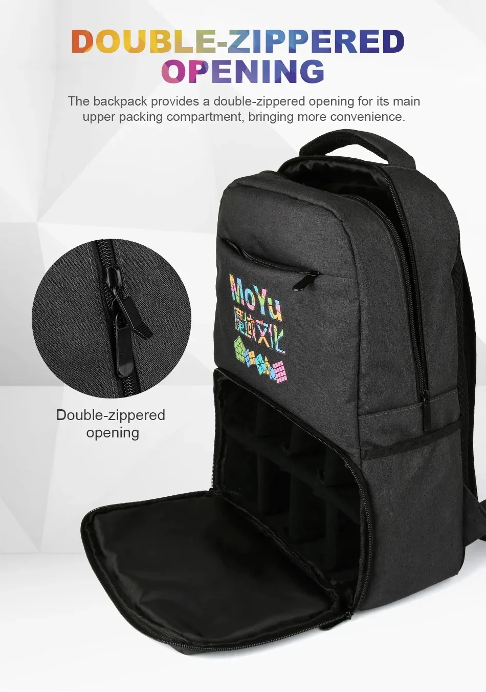 MoYu Rucksack Tasche Schwarz Professionelle Rucksack Tasche Für Magic Puzzle Cube 2x2 3x3x3 4x4 5x5 6x6 7x7 8x8 9x9 Schulter Tasche Handtasche – Detail 4