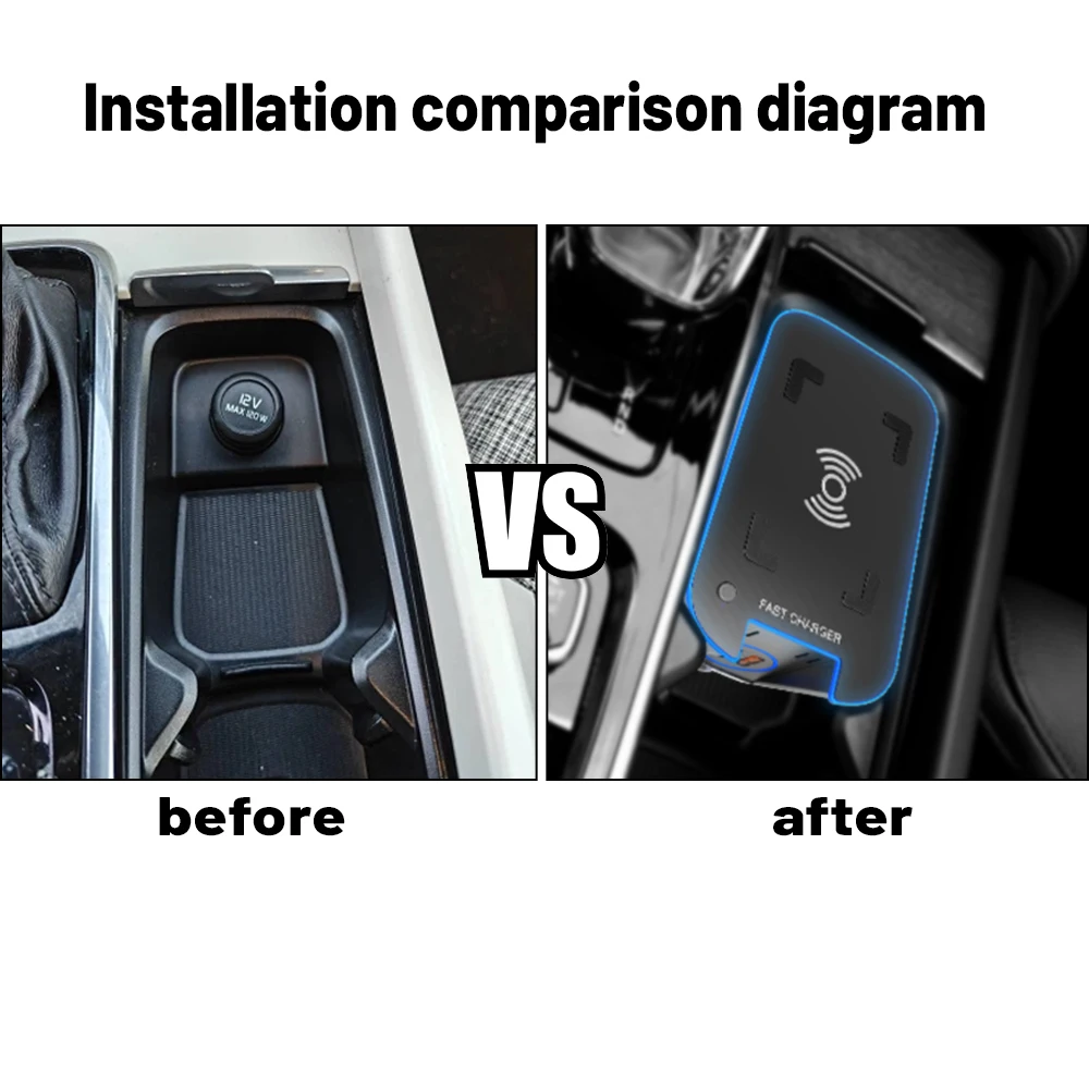 볼보 XC90 S90 XC60 VC60 S60 V90 2015 2020용 15W 차량용 무선 충전기, 휴대폰 거치대, 충전 플러그 앤 플레이, 실내용