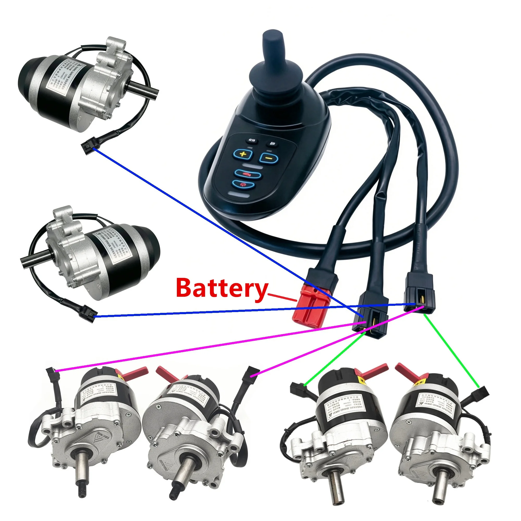 driver-a-doppio-motore-a-spazzole-24v-4-pin-250w-350w-controller-joystick-per-sedia-a-rotelle-elettrica-scooter-per-la-mobilita-auto-da-golf