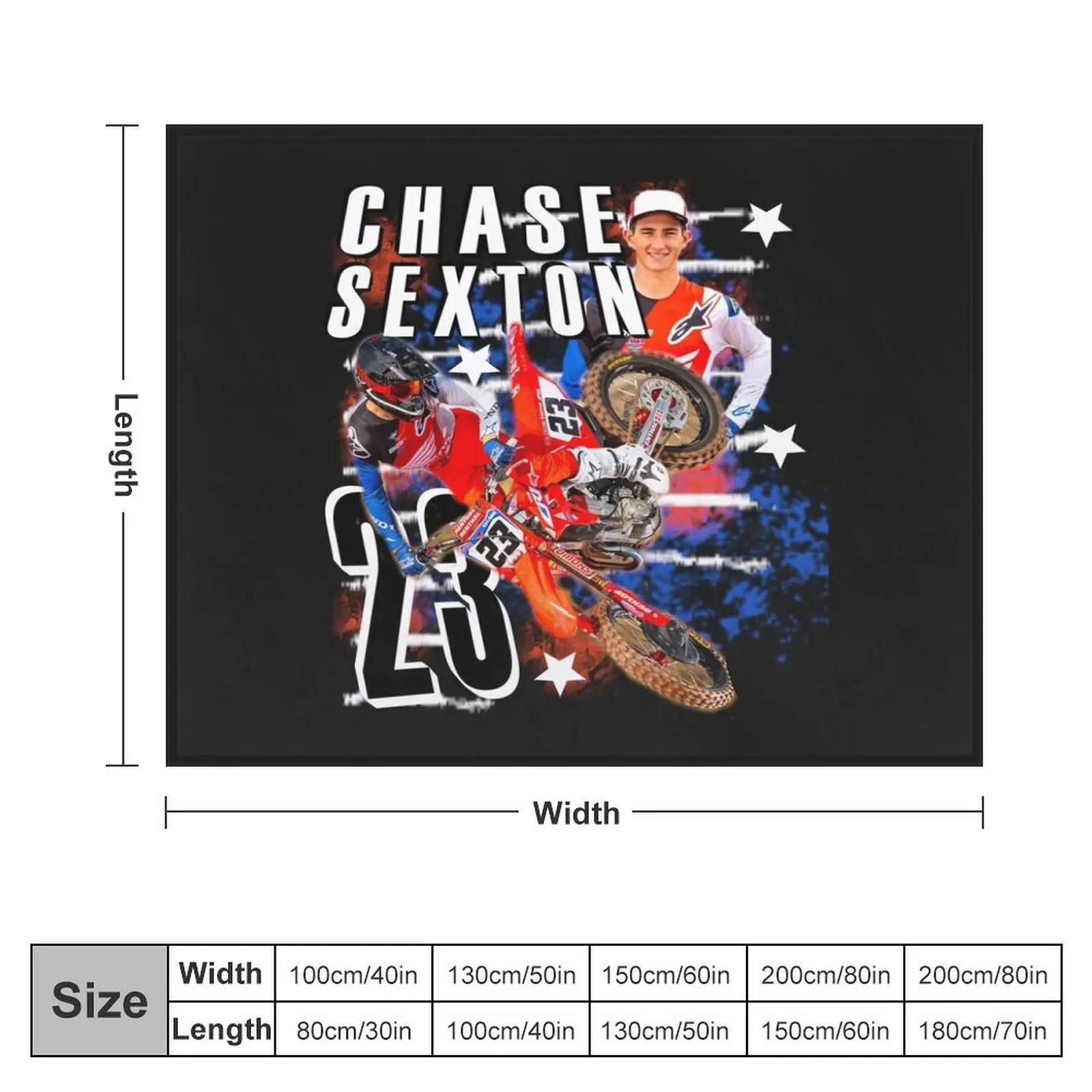 Chase Sexton #23Motocross Supercross- SUPERCROSS CHAMPION SUPERSTAR SUNDAYS TSHIRT Throw Blanket Soft Custom Blankets