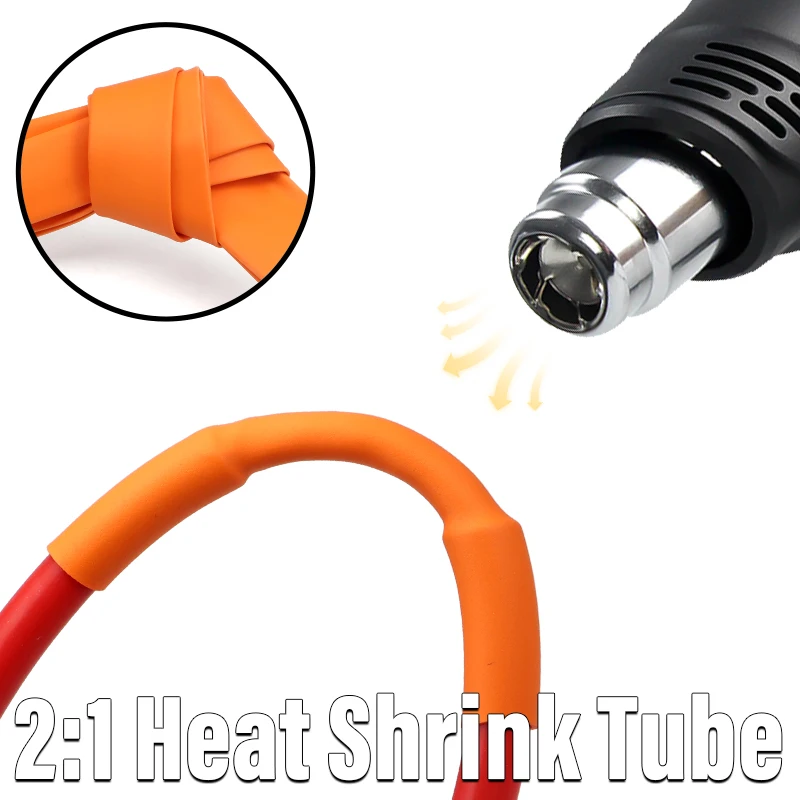 1/2/5M Orange 2:1 Schrumpfschlauch Durchmesser 0,6mm ~ 80mm Polyolefin Schrumpfbares Sortiment Schlauch Isolierung Kabelummantelung Hülle