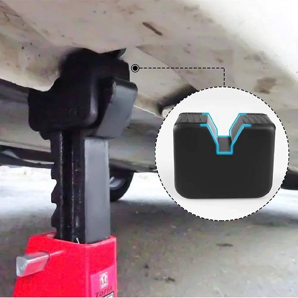 Car Jack Rubber Pad Universal Repair Tools Car Slotted Rubber Pads Floor Adapters Frame Rail Pinch Lifting Lift Jack Stand