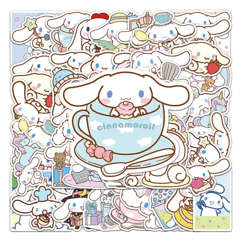 10/30/50 st Roliga Cinnamoroll-klistermärken Tecknade söta barnleksaksdekaler PVC DIY Bagage Stationär Väggbil Reseklistermärke Partihandel 8 best sales kawaii kanelbulle - №3