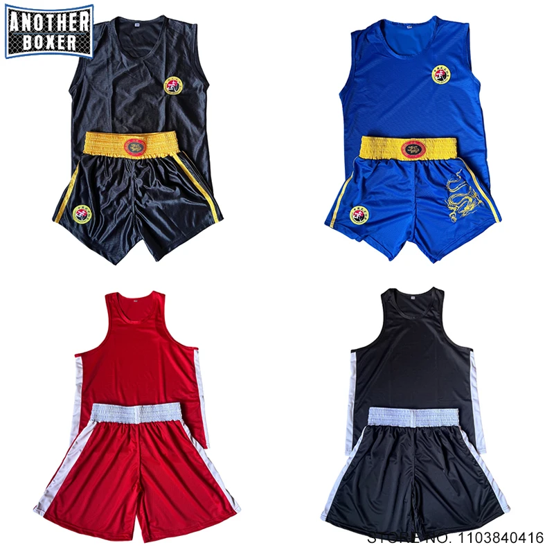 

Boxing Shorts Singlet Set Muay Thai Shorts Men Women Kids Sanda Wushu Martial Arts Fight Wear Wrestling Kickboxing Boxing Suits