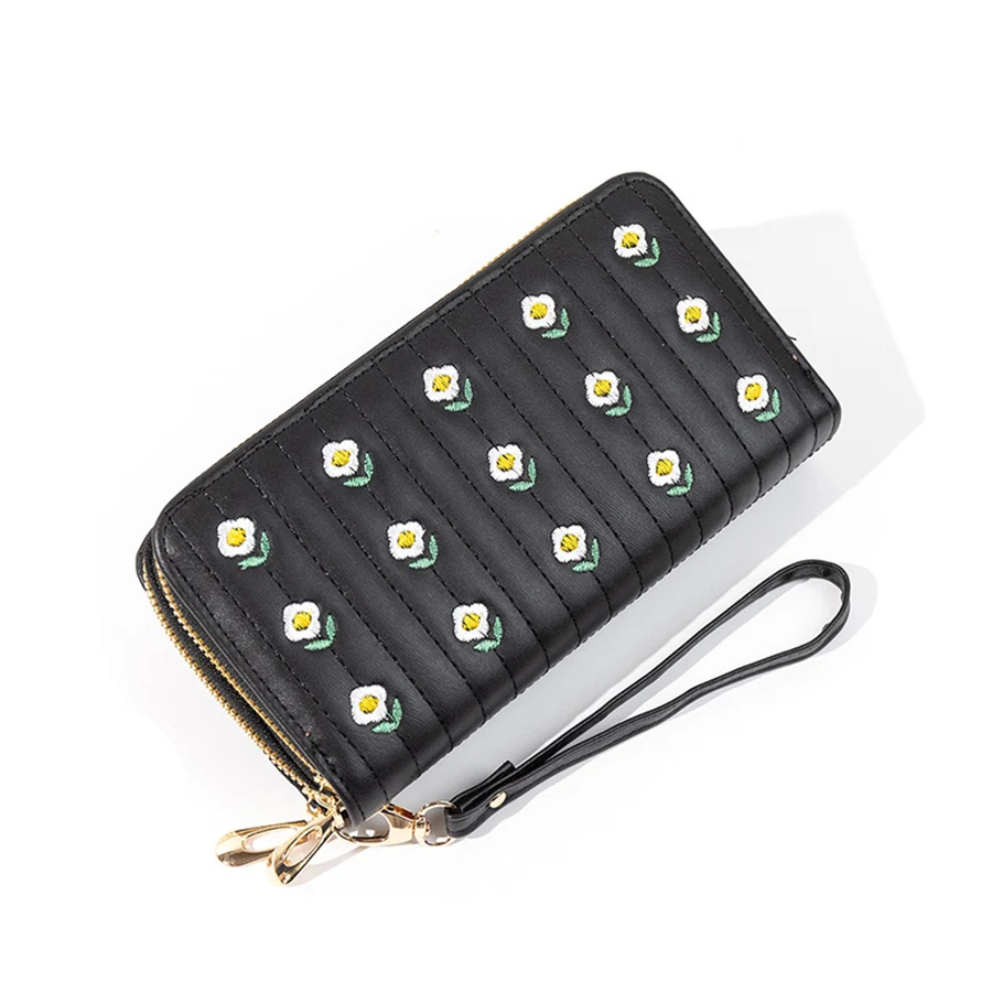 Women Long Wallets Purses Flower Zip Wallets for Ladies Girl Coin Money Pocket Card Holder Female Wallets Phone Clutch Bag Bolsa