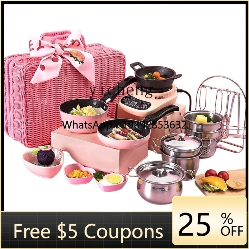 بدلة طهي حقيقية صغيرة للمطبخ، نسخة حقيقية، مجموعة كاملة لتناول الطعام للأطفال، مجموعة منزل لعب الطبخ الحقيقي #2