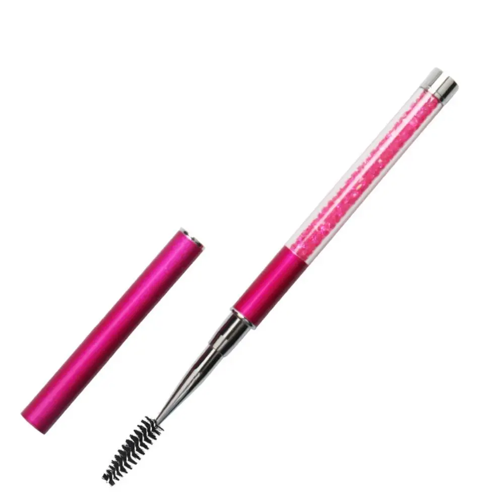 Adjustable Radian Grafting Mascara Brush with Cap Clear Spiral Mascara Brush Reusable Tube Round Comb Teeth Glitter Mascara Wand