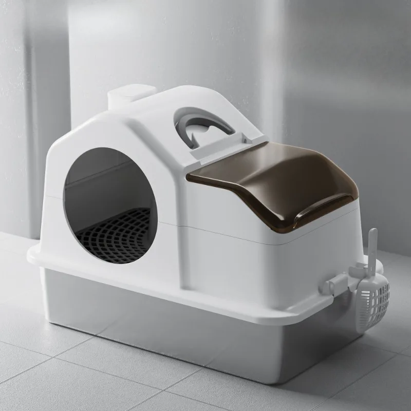 Corridor Extra Large Stainless Steel Fully Enclosed Cat Box Anti-splash Anti-odor Cat Toilet Sandbox For Adult Large Cat