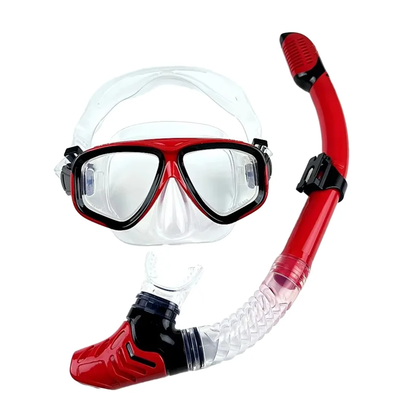 

Маска для подводного плавания с двумя линзами для взрослых 18+ лет, силиконовая юбка, дыхательная трубка, комплект очков для подводного плавания-B60B