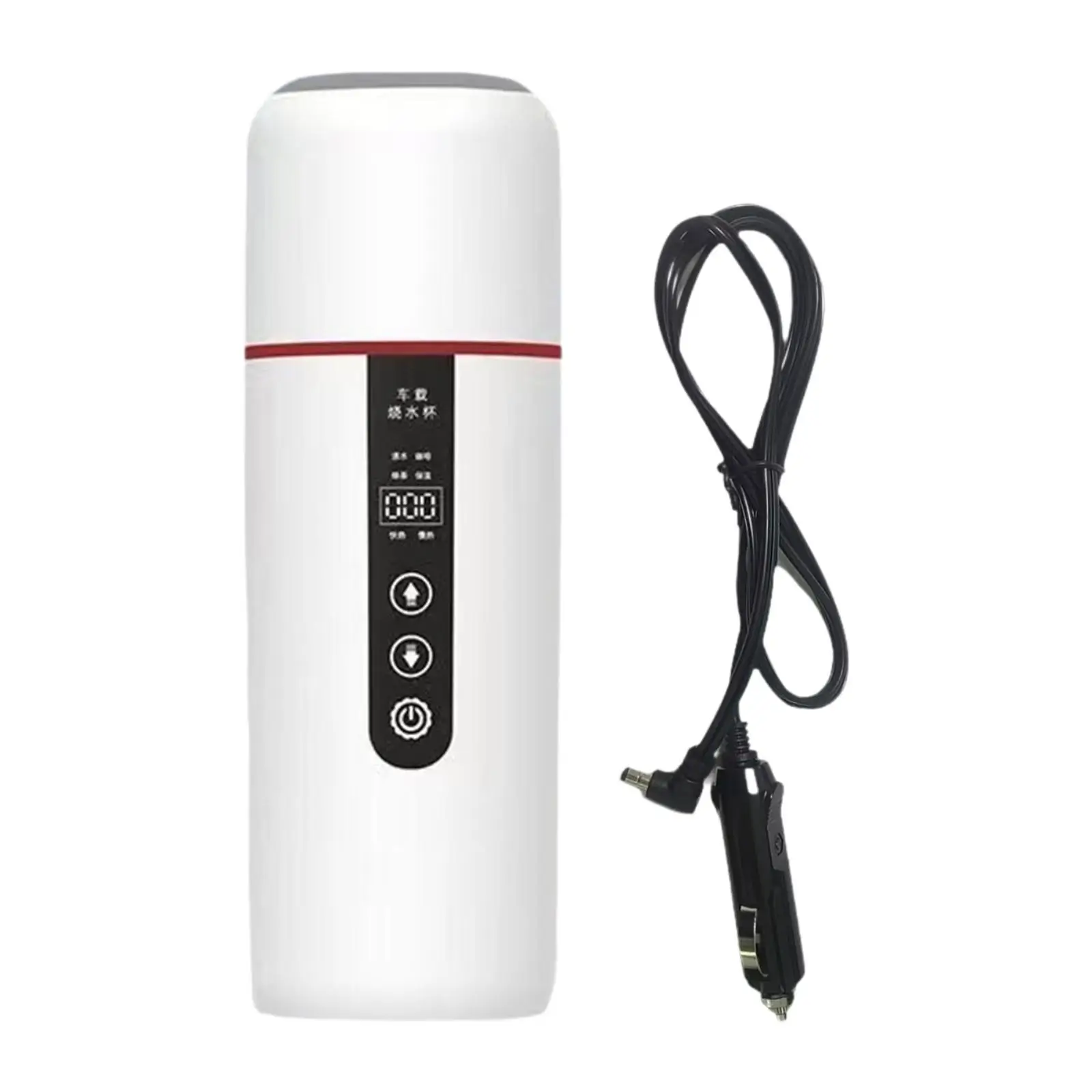

12V 24V Car Heated Travel Mug Hot Water Kettle, Electric Heat Water Cup, Heating