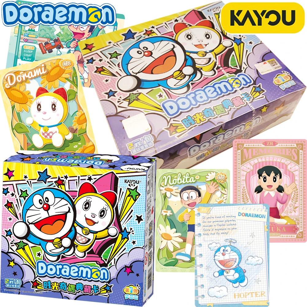 New Kayou Official Doraemon Collection Cards Anime Dreamy Adventure Cartoon Colorful Exquisite Character Cards Teenager Toy Gift