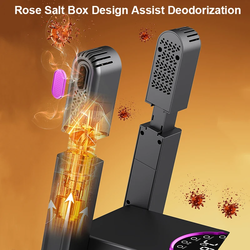 Portable Shoe Dryers, 220V Foldable Electric Shoes Boots Warmer 150W Fast Drying Deodorizer Machine One Key 4 Gears Timing