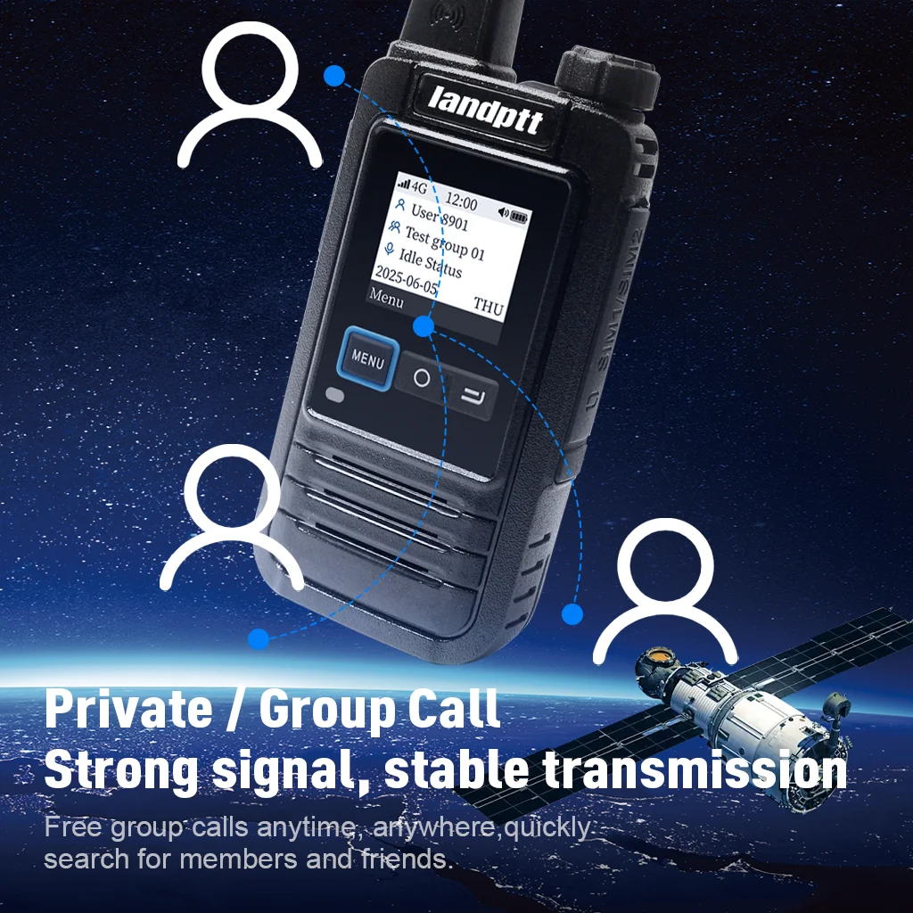 Landptt Walkie Talkie 4G POC Network Long Range Unlimited Talk APP إدارة ذكية مع مجموعات غير محدودة