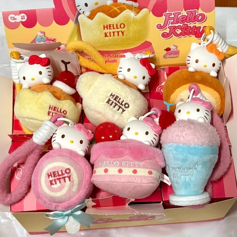 

New Genuine Sanrio Hellokitty Sweet Workshop Series Blind Box Fragrant Pendant Mystery Box Cartoon Cake Lovely Decor Gift
