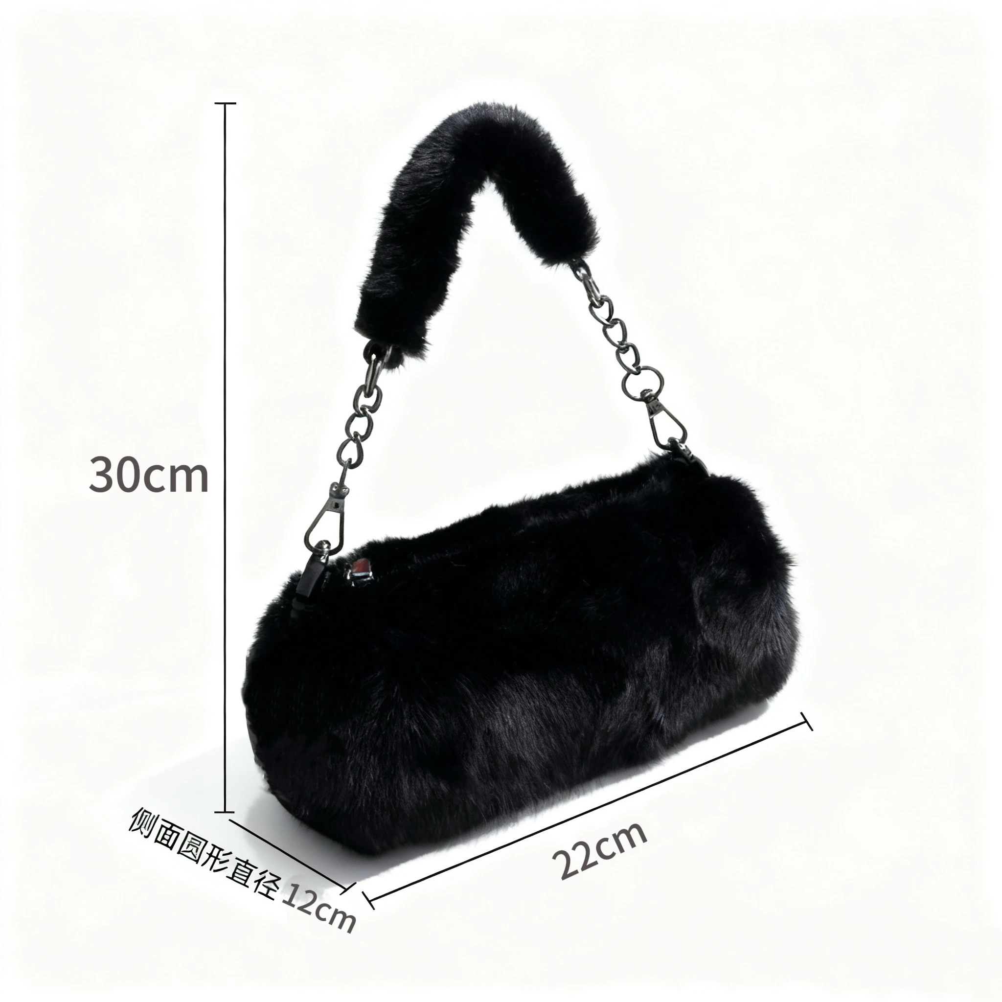 Natural Mink Fur Bag for Women Leather Handbag Plush Casual Lady Handbag Winter Shoulder Bag Fashion Exquisite Shopping Bag