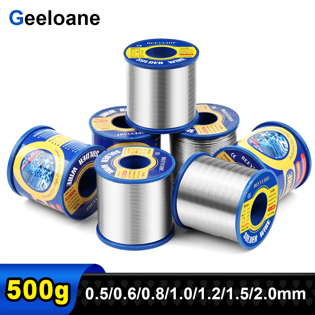 

500g Solder Wire Tin 63/37 Rosin Core Welding Reel Soldering Wire Roll No-clean Flux 2.0% 0.5/0.6/0.8/1.0/1.2/1.5/2.0mm DIY