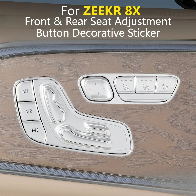 For ZEEKR 8X Front Rear Seat Adjustment Button Protective Clear Film Precise Fit Anti Scratch Sticker Easy Install Interior