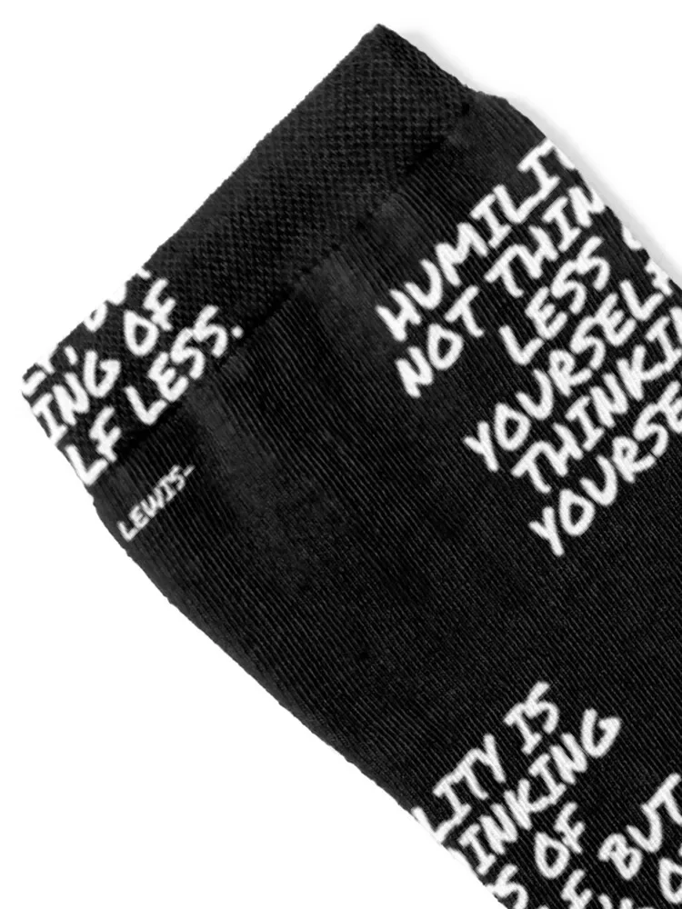 C.S. Chaussettes de randonnée hip hop pour hommes et femmes, Humilité, ne pense pas moins à vous-même, mais à vous-même