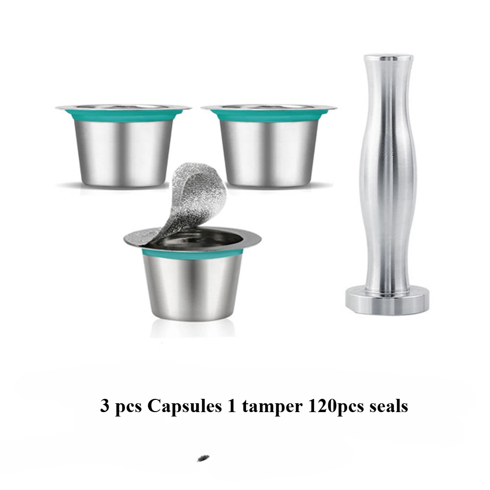 

Stainless Steel Coffee Pods Refillable Capsules And Tamper For Nesspreso Reusable Coffee Filter Cup New DIY Coffee Maker Tools