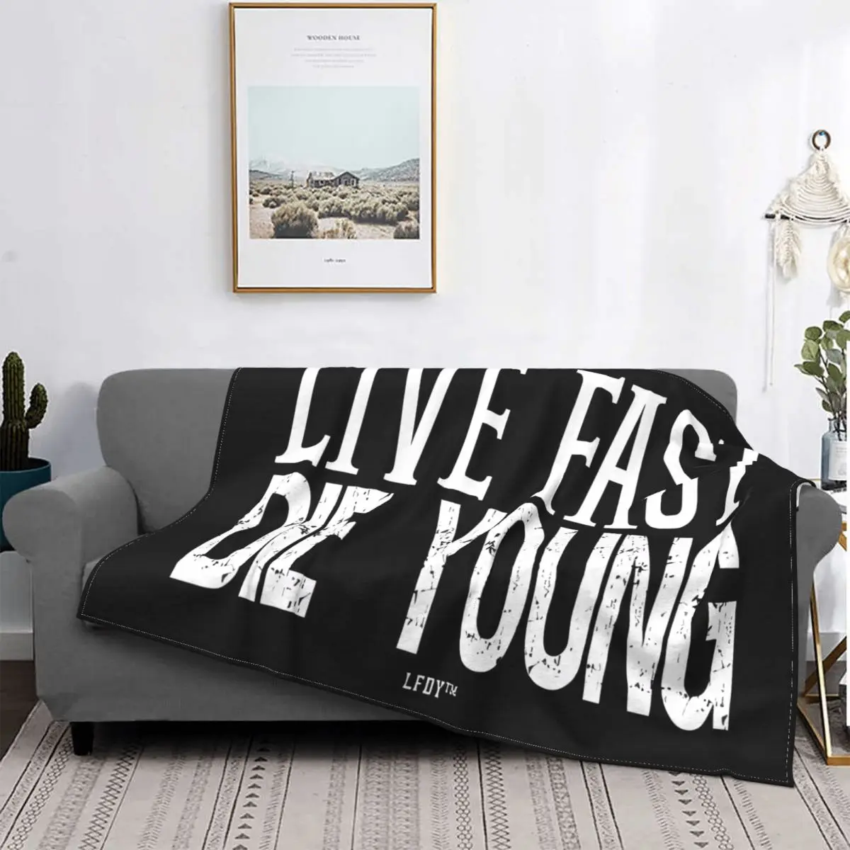 Lfdy Live Fast Die Young Blanket Bedspread On The Bed Soft Sofa Bed Ins Wind Throw Blanket