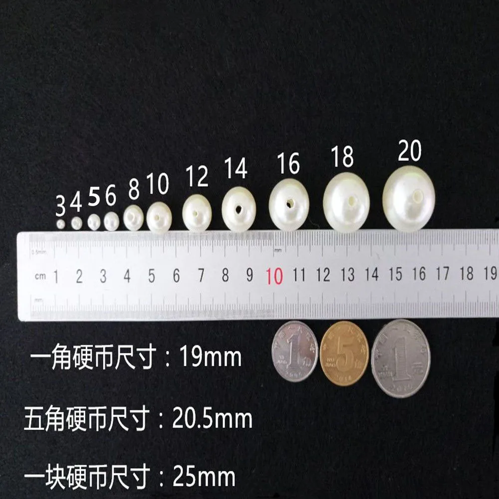 ABS straight hole pearl 500g DIY originality handwork  material wholesale mobile phone hairdressing essential 3mm-20mm