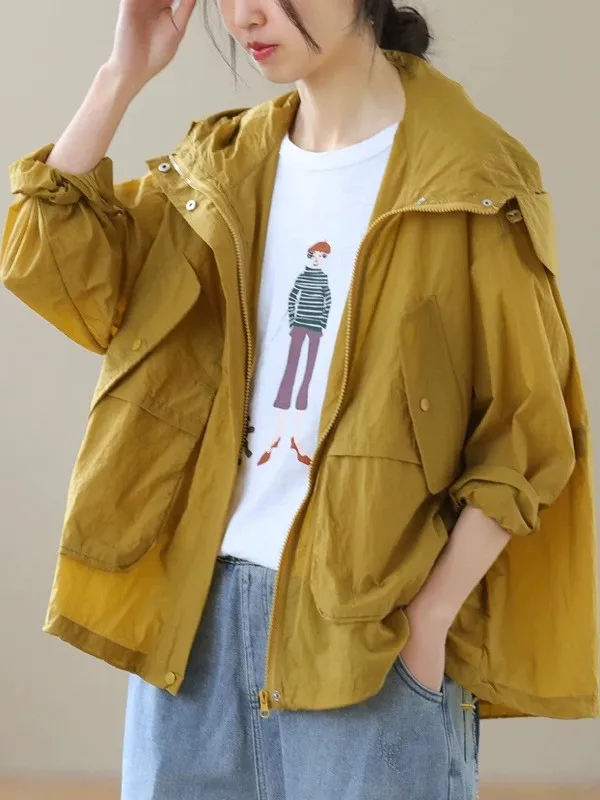 

Женская повседневная летняя солнцезащитная одежда больших размеров с капюшоном и кондиционером Jaet Design Sensation Trend Верхняя одежда