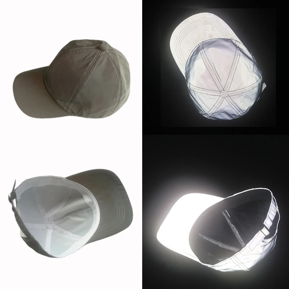 Men and Women Night Reflective Hat Runner Cap Visor Bucket Hat Flash Rave Festival Boonie Cap