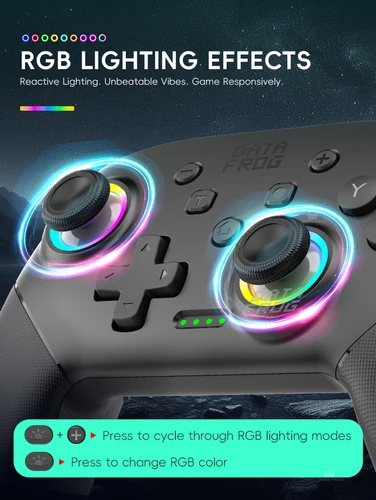 Imagen 1 del producto Controlador inalámbrico Data Frog para interruptor OLED/LITE/consola de PC Pro Gamepad con función Turbo programable luz RGB