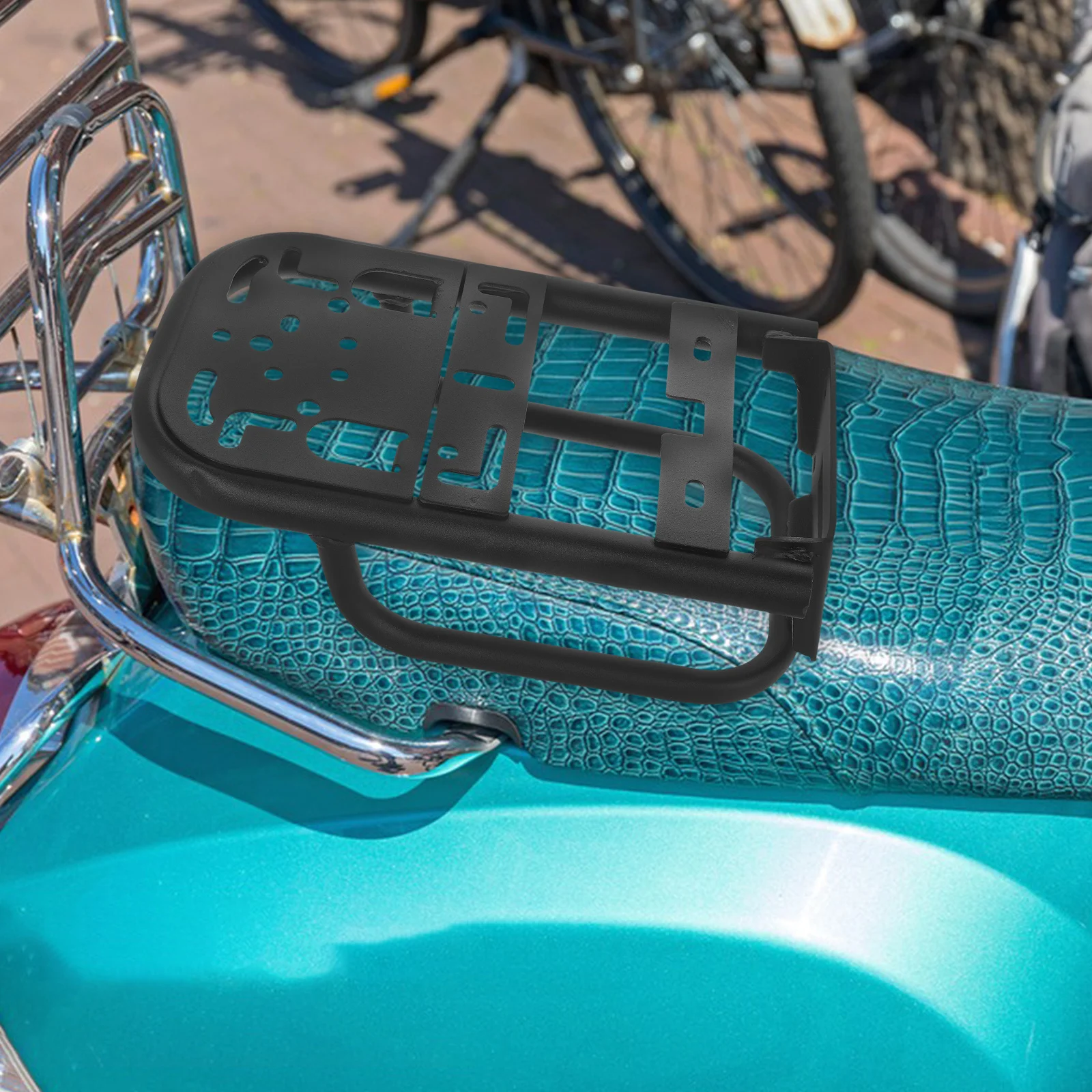 رف خلفي قوي للدراجات الكهربائية، حامل صندوق قابل للتعديل مع قفل أمان لحقائب التسوق والأمتعة والاستخدام اليومي #1