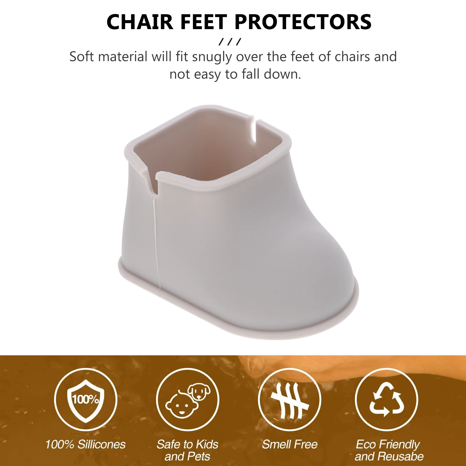 

4 Pcs Anti-slip Silicone Sleeve Grip Furniture Feet Protectors Chair Leg Covers Water Proof